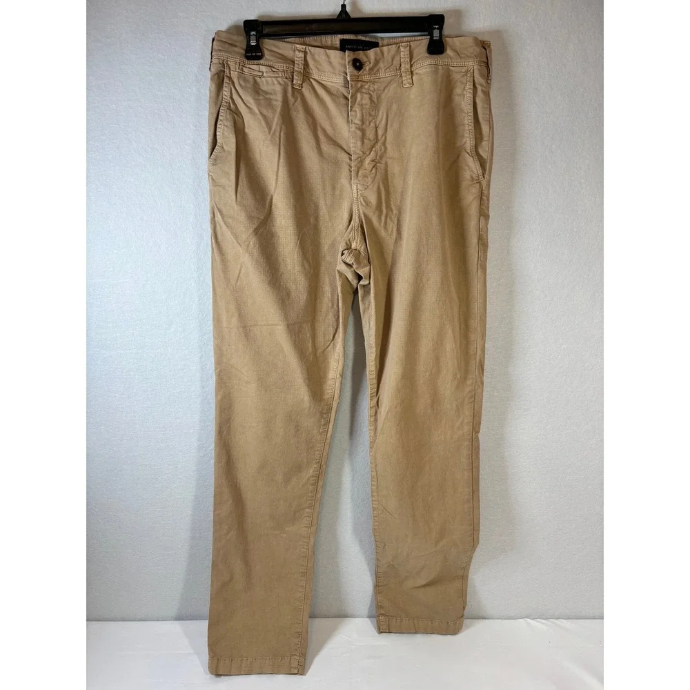 American Eagle Mens Ne(x)t Level Flex Slim Straight Chino Pants Tan Khaki 34x34